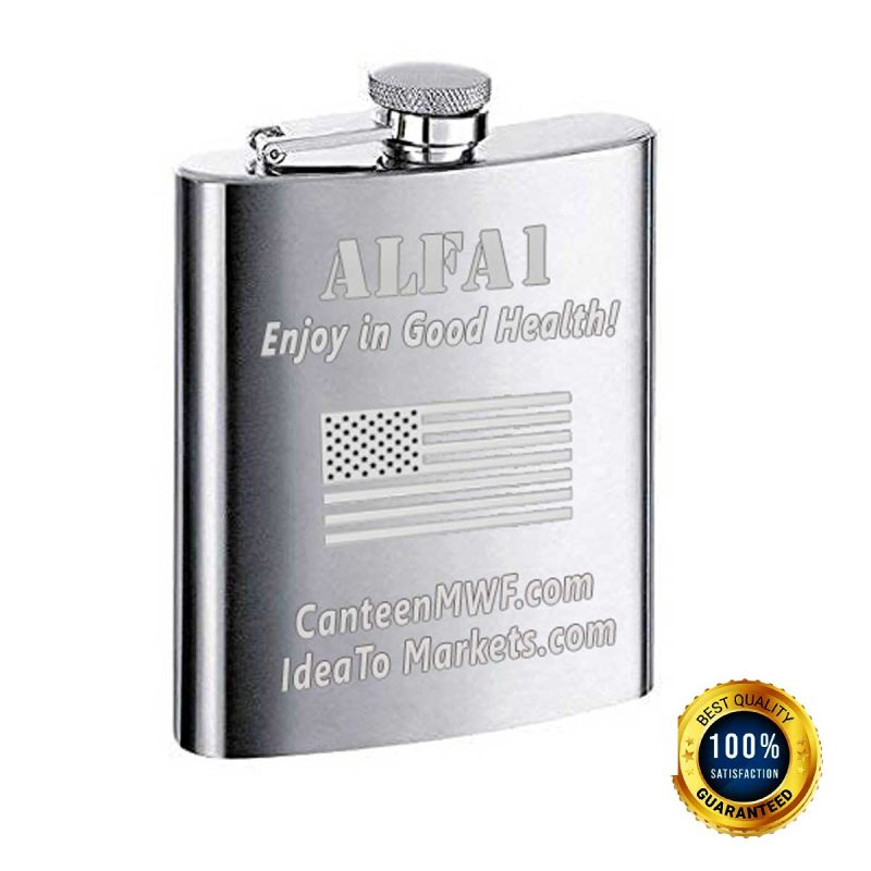 ALFA1 304 Stainless Steel Flask, 6oz